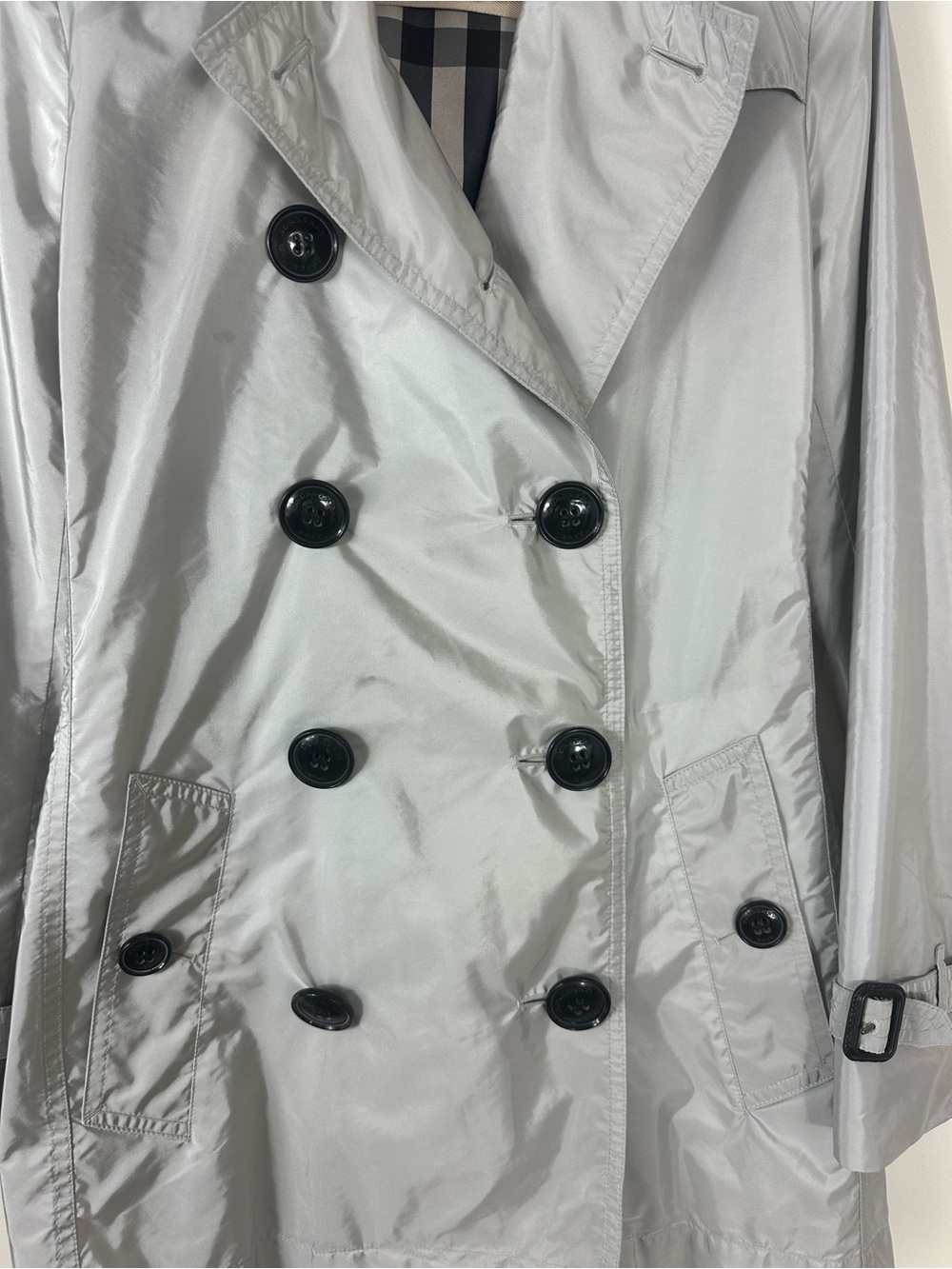 Burberry Brit Dove Grey Kerringdale Belted Trench Jacket 4 - Picture 8 of 16